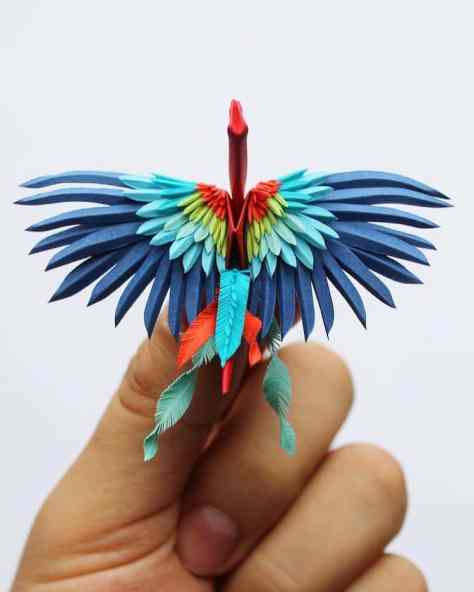 Artist Creates Breathtaking Paper Cranes With Feathery Details