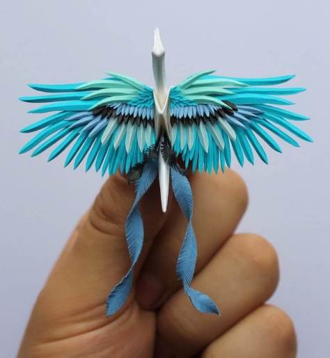 Artist Creates Breathtaking Paper Cranes With Feathery Details