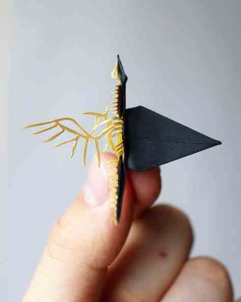 Artist Creates Breathtaking Paper Cranes With Feathery Details